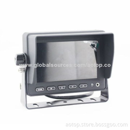 5-inch Car Rear-view Quad Monitor with Remote Control, Multiple Languages/12-24V, OSD Menu, Pal/NTSC